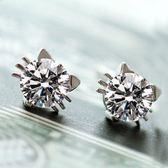 Cat Face S9265 Sterling Silver Stud Earrings