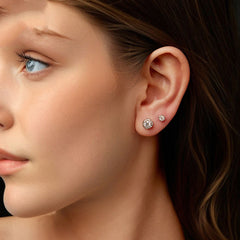 Original D-color Texture Rock Candy Moissanite Ear Studs