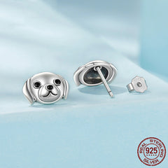 Silver Ziyun S925 Sterling Silver Labrador Stud Earrings