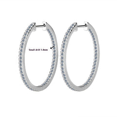 New Women's Circle Large Earrings S925 Sterling Silver