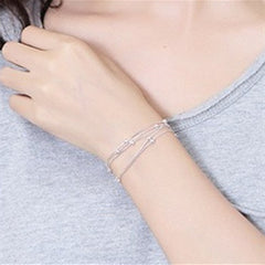 S925 Sterling Silver Multi-layer Ball Bracelet Women's Ins Style Niche