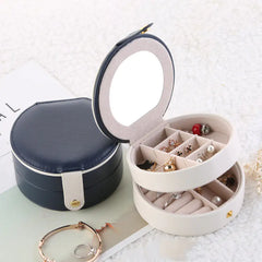Multi layer Portable Leather Jewelry Box for Accessories