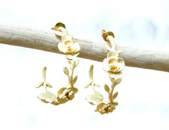 Female Solid Color Casual Retro Flower Earrings