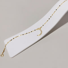 S925 Sterling Silver Gold-plated Moon Anklet Women's Light Luxury