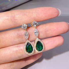 Huitan Vintage Court Style Water Drop Earrings