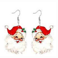 Cute Santa Claus Acrylic Pendant Earrings
