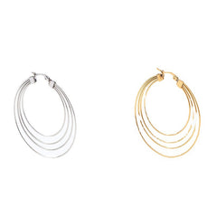 French Mosquito-repellent Incense Shape Stainless Steel Earrings Hoop Geometric And Gold