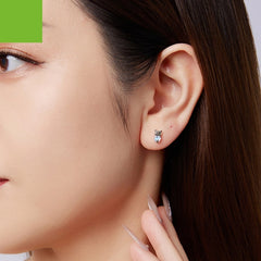 S925 Sterling Silver XINGX Cat Stud Earrings