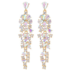 Colorful Zircon Temperament Prosperous Tassel Earrings