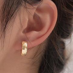 Texture Round Ring Earrings Stylish Simple And Versatile