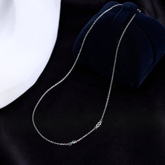 Banyan S925 Silver English Letters Necklace Light Luxury Niche Design Geometric Fashion Zirconia Collarbone Chain New Tide