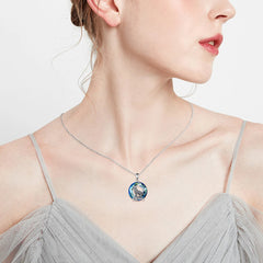 Sterling Silver Viking Wolf Earrings Necklace Jewelry with Crystal