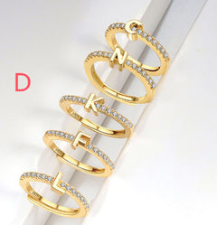 S925 Sterling Silver New Style Micro-inlaid Letters Ring