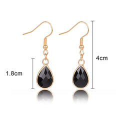 Female Versatile Stone Water Drop Pendant Earrings