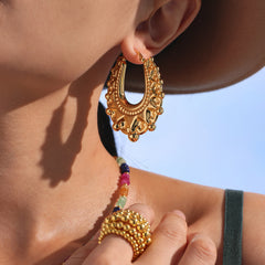 Personalized Gear Texture Earrings Stainless Steel Girls