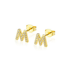 Ins European And American Diamond English Alphabet Letter Earrings