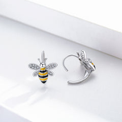 Bee Earrings S925 Sterling Silver Bumble Honey Huggie Hoop Earrings Bee Jewelry Gifts for Women Girls Teen