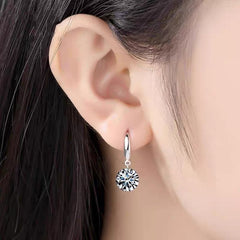 S925 Sterling Silver Zircon Ear Hook Women's Korean-style Fashion