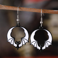 Eccentric Personality Dark Style Bat Pendant Earrings