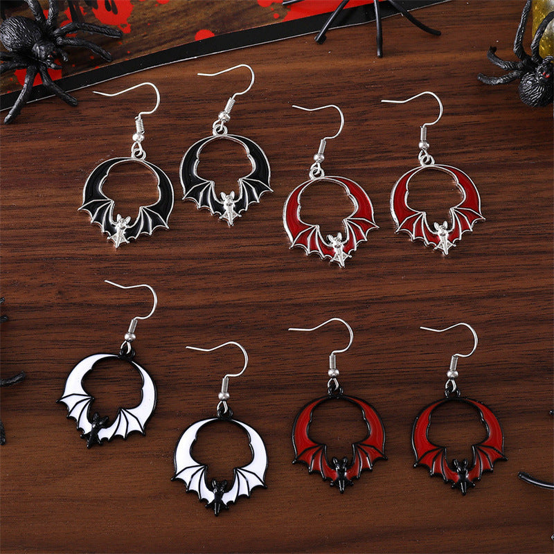Eccentric Personality Dark Style Bat Pendant Earrings
