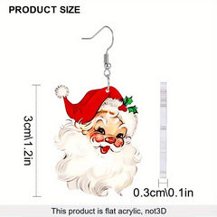 Cute Santa Claus Acrylic Pendant Earrings