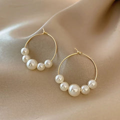 Simple Pearl Grace Internet Celebrity Hoop Earrings