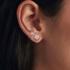 Original D-color Texture Rock Candy Moissanite Ear Studs