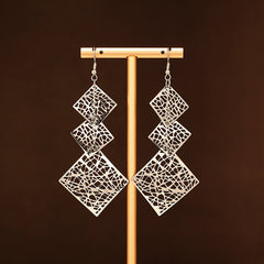 European And American Exaggerated Multi-layer Hollow Metal Wafer Earrings