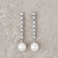 Sterling Silver Needle Zircon Pearl Earrings Fashion Senior Niche