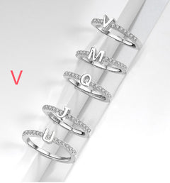 S925 Sterling Silver New Style Micro-inlaid Letters Ring