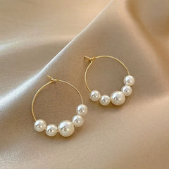 Simple Pearl Grace Internet Celebrity Hoop Earrings