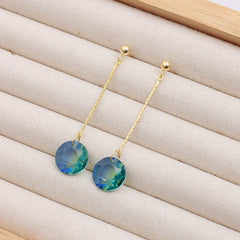 Transparent Crystal Love Long Fringe Earrings