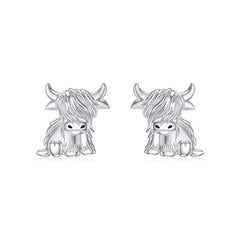 Highland Cow Earrings 925 Sterling Silver Cow Studs Earrings Highland Cow Jewelry Gifts