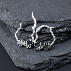 925 Silver Simple Earrings Cat's Paw Dripping Animal Series