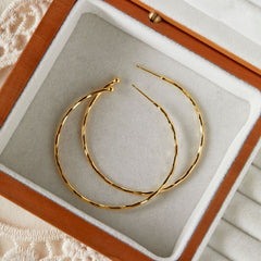 Two-tone Optional Simple Metal Big Circle Earrings Temperamental Minority