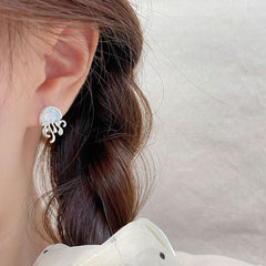 Clear Ocean Jellyfish Earrings Female Silver Needle