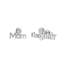 Mom Daughter Letter Earrings For Women
