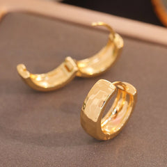 Texture Round Ring Earrings Stylish Simple And Versatile