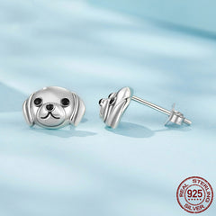 Silver Ziyun S925 Sterling Silver Labrador Stud Earrings