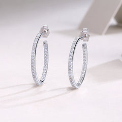 S925 Silver Ribbon Ear Ring Moissanite Long Earrings