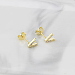 Ins European And American Diamond English Alphabet Letter Earrings