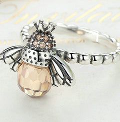 Personality Fun Pop Bee S925 Sterling Silver Ring