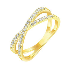 S925 Sterling Silver Female Ring Double Row Diamond Zircon