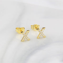 Ins European And American Diamond English Alphabet Letter Earrings