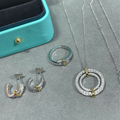 Light Luxury Round Colorful Earrings For Women With Full Diamond Embedding