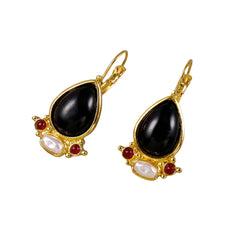 Creative Retro Drop-shaped Gem Earrings