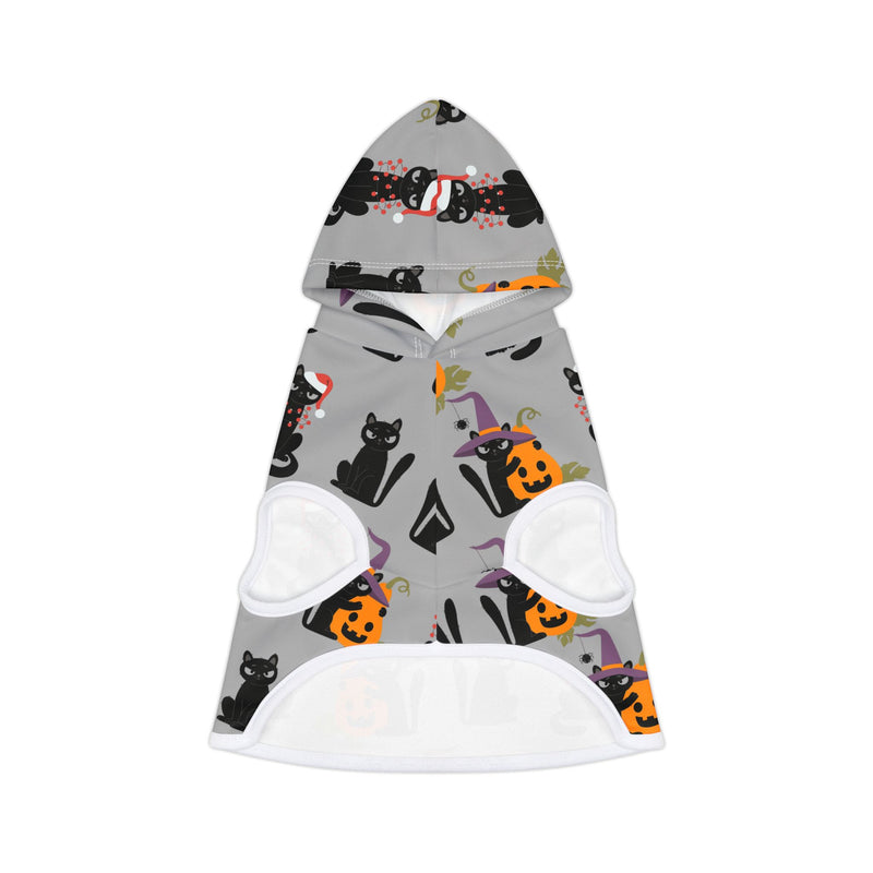 Halloween Cat Pet Hoodie, Cozy Dog Sweater, Pumpkin Costume, Pet Apparel, Spooky Pet Outfit, Black Cat Hoodie