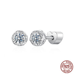 Original D-color Texture Rock Candy Moissanite Ear Studs
