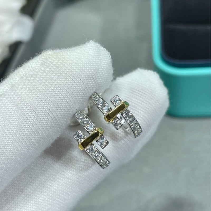 Light Luxury Round Colorful Earrings For Women With Full Diamond Embedding