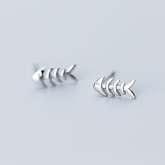 Female Japanese Korean Style Forest Sweet Fish Bone Ear Nails